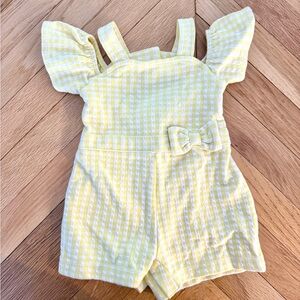 Yellow Gingham Girls Romper 12m-18m